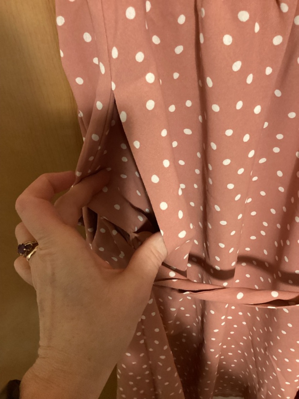 BloomChic Rose Pink Polka Dot Ruffle Midi Dress, size 12, NWT - Picture 2 of 8